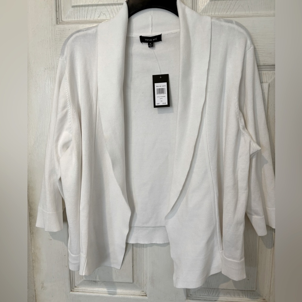 Verve Ami NWT Lightweight White Sweater Cardigan